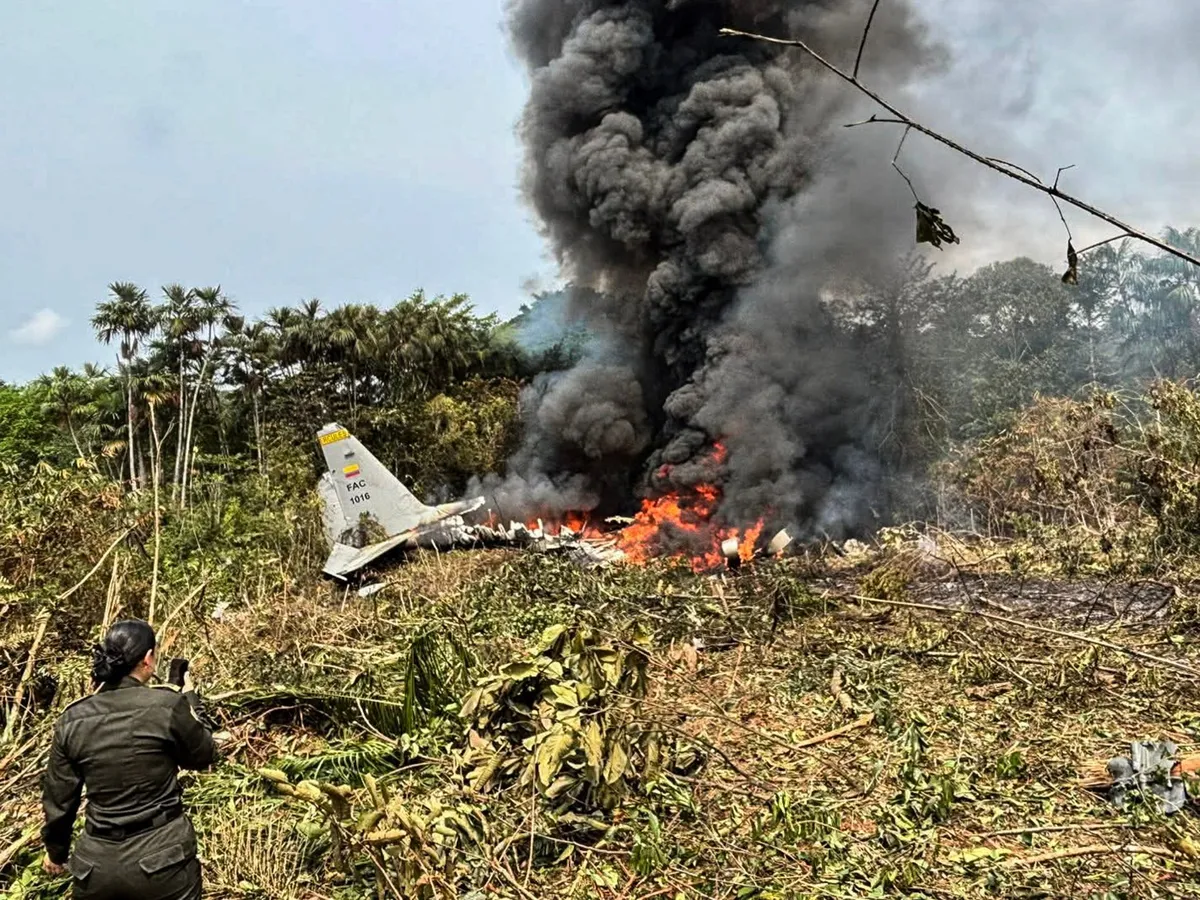 Colombia Military Plane Crash Leaves One Dead and Many Injured