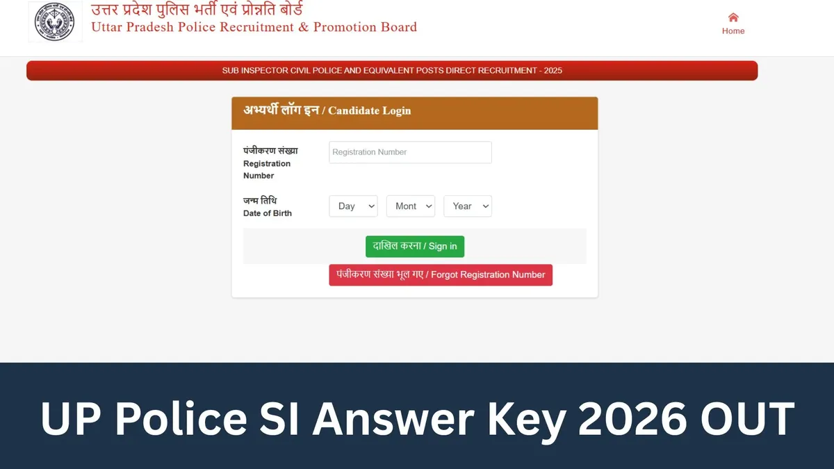Upprpb: UP SI Answer Key 2026 Released by