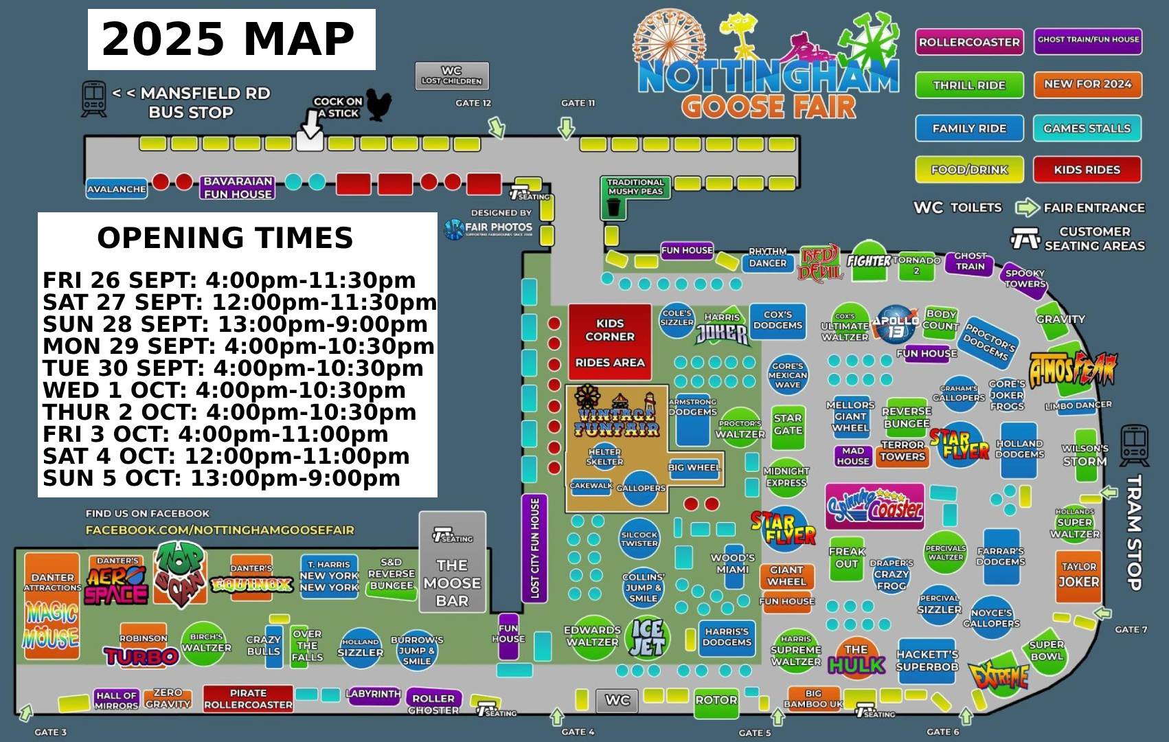 Nottingham Goose Fair map